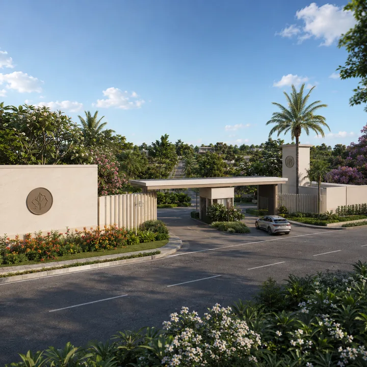 Prestige Meesaganahalli entrance gateway into the garden enclave